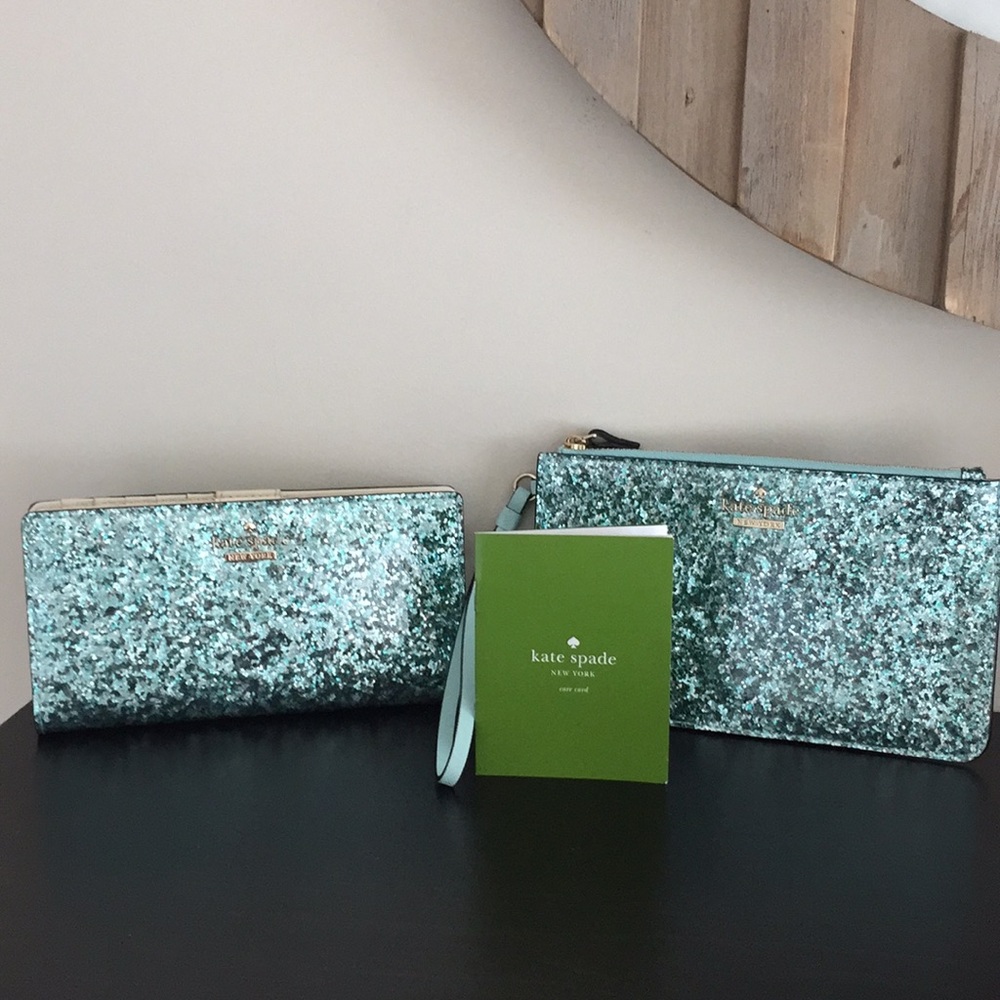 Kate Spade Glitter Bug Wallet and Slim Bee